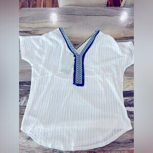 Aztec Design Sheer Beautiful Top- Size Medium